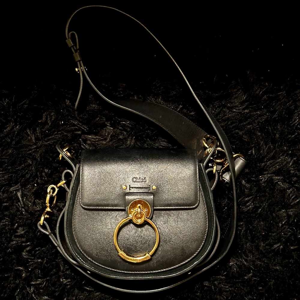 Small Chloe Tess Leather and Suede Crossbody Bag